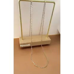 Chaîne Maille forçat 60 cm x 2mm Plaqué Or 18 carats 750/000