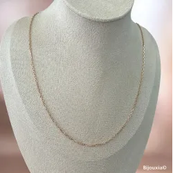 Chaîne Maille forçat 70 cm x 2mm Plaqué Or 18 carats 750/000