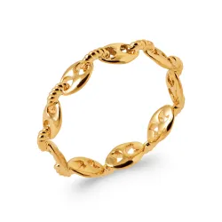 Bague Motif Grain de Café En Plaqué Or 18 Carats 750/000 T50 à 60