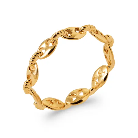 Bague Motif Grain de Café En Plaqué Or 18 Carats 750/000 T50 à 60