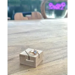 Bague Cristal Cœur Blanc En Plaqué or 18 Carats 750/000 T50 à 62