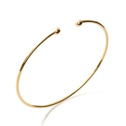 Bracelet Jonc Ouvert Boules Plaqué or 18 CARATS 750/1000
