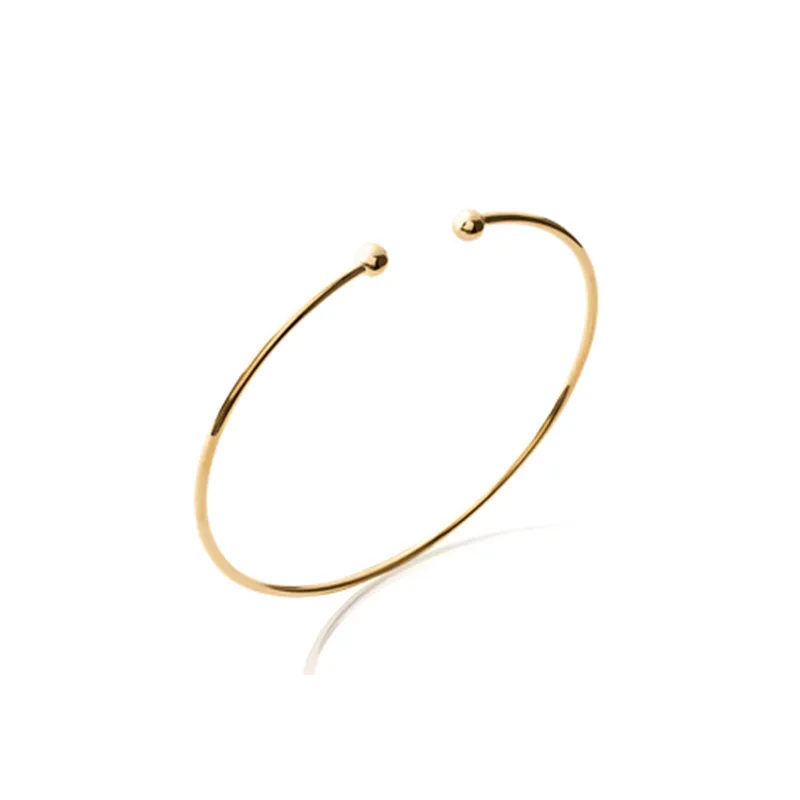 Bracelet Jonc Ouvert Boules Plaqué or 18 CARATS 750/1000