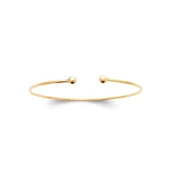 Bracelet Jonc Ouvert Boules Plaqué or 18 CARATS 750/1000