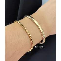 Bracelet Jonc Ouvert En Plaqué or 18 CARATS 750/1000 Bijou Femme