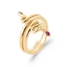 Bague Motif Serpent Avec Pierres de Couleurs En Plaqué Or 18CtTailles 50 à 60