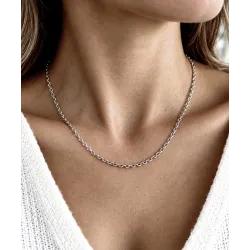 Chaîne Maille Forçat 50CM X 3MM En Acier Inoxydable Bijoux Homme/Femme
