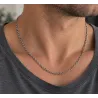 Chaîne Maille Forçat 55CM X 3MM En Acier Inoxydable Bijoux Homme/Femme