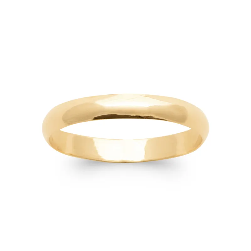 Bague Alliance Fine Épaisseur 3MM En Plaqué Or 18 Carats Tailles 48 à 76