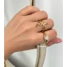 Bague Motif Serpent Avec Pierres de Couleurs En Plaqué Or 18CtTailles 50 à 60