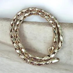 Collier Grosse Maille Palmier 45cm En Plaqué Or 18 carats Bijoux Femme