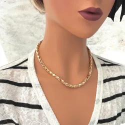 Collier Grosse Maille Palmier 45cm En Plaqué Or 18 carats Bijoux Femme
