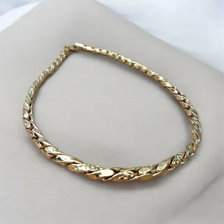 Collier Grosse Maille Palmier 45cm En Plaqué Or 18 carats Bijoux Femme