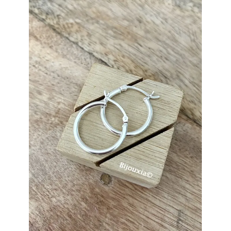 Créoles Rondes 2cm Argent Massif 925/1000