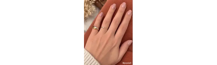 Bague 3 Anneaux Tricolore Argent 925 et Plaqué or 18 Carats T48 à 70
