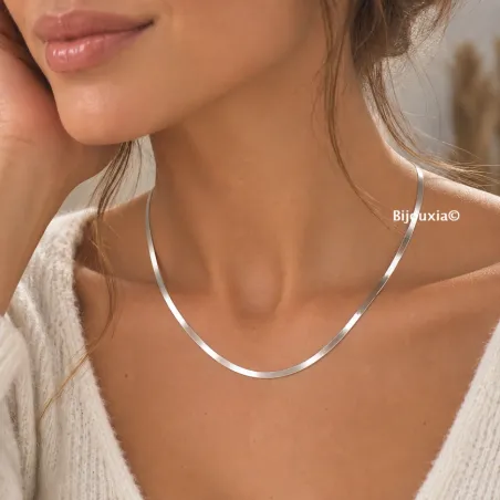 Collier Maille Miroir 42CM X 3MM En Argent Massif 925/000