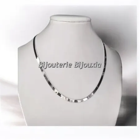 Collier Maille Miroir 42CM X 3MM En Argent Massif 925/000 Rhodié