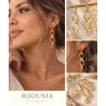Boucles D'oreilles Pendantes Torsadées Plaqué Or 18 Carats Bijoux