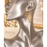 Boucles D'oreilles Pendantes Torsadées Plaqué Or 18 Carats Bijoux