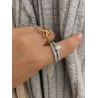 Bague Double Anneaux SOLITAIRE 2 en 1 Argent Massif 925/1000 Rhodié