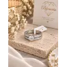 Bague Double Anneaux SOLITAIRE 2 en 1 Argent Massif 925/1000 Rhodié