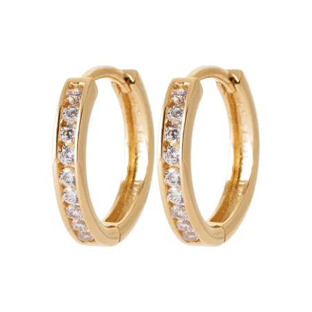Boucles D'oreilles Cristaux Zirconium Plaqué Or 18 Carats Bijoux Femme