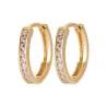 Boucles D'oreilles Cristaux Zirconium Plaqué Or 18 Carats Bijoux Femme