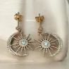 Boucles D'oreilles Croissant de Lune & Soleil Oz En Plaqué Or 18 Carats 750/000