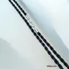Collier cordon tressé noir & Argent Massif 925/000 Longueurs CHOIX