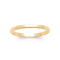 Bague Fine Fil Carré 2MM Plaqué or 18 CARATS 750/000 T 50 à 60