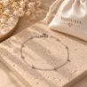 Bracelet Fines Boules En Argent Massif 925/1000 Rhodié