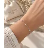 Bracelet Fines Boules En Argent Massif 925/1000 Rhodié