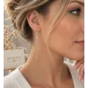 Boucles D'oreilles Chaîne Traversante Avec Cristal Zirconium En Argent Massif 925/000