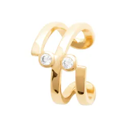 Boucles D'oreilles Unitaire Bague d'oreilles Plaqué Or 18K Cristal Oz 750/000