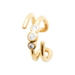 Boucles D'oreilles Unitaire Bague d'oreille Plaqué Or 18K Cristal Oz 750/000