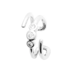 Boucles D'oreilles Unitaire Bague d'oreille Argent 925/000 Rhodié Zirconium