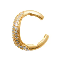 Boucles D'oreilles Unitaire Bague d'oreille Microserti Cz Plaqué Or 18K 750/000