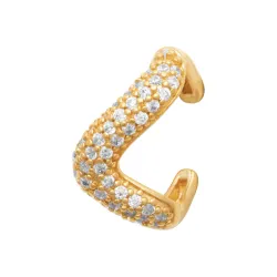 Boucles D'oreilles Unitaire Bague d'oreille Microserti Cz Plaqué Or 18K 750/000