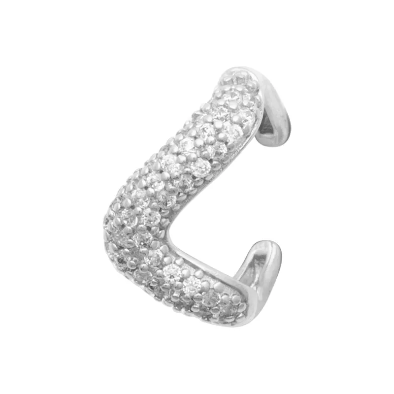 Boucles D'oreilles Unitaire Bague d'oreille Microserti Cz Argent 925/000 Rhodié