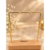 Boucles D'oreilles Puces Croissants de Lune Empierrés Cz Plaqué Or 18K 750/000