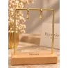 Boucles D'oreilles Anneaux + étoiles pendantes Cristal En Plaqué Or 18K 750/000
