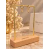 Boucles D'oreilles Anneaux + étoiles pendantes Cristal En Plaqué Or 18K 750/000