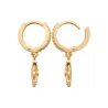 Boucles D'oreilles Anneaux + étoiles pendantes Zirconiums Plaqué Or 18K 750/000