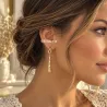 Boucles D'oreilles Pendantes Martelées Goutte D'Eau En Plaqué Or 18K 750/000