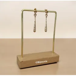 Boucles D'oreilles Pendantes Martelées Goutte D'Eau En Plaqué Or 18K 750/000