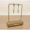 Boucles D'oreilles Pendantes Martelées Goutte D'Eau En Plaqué Or 18K 750/000