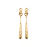 Boucles D'oreilles Pendantes Martelées Goutte D'Eau En Plaqué Or 18K 750/000