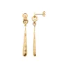 Boucles D'oreilles Pendantes Martelées Goutte D'Eau En Plaqué Or 18K 750/000