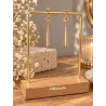 Boucles D'oreilles Pendantes Martelées Goutte D'Eau En Plaqué Or 18K 750/000