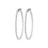 Créoles Empierrées Cubis Zirconium Microserti 4CM Argent 925/000 Rhodié